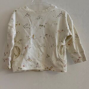 Pehr Cream Mushroom Print Long-Sleeve Top